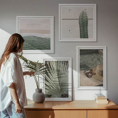 Moderní sada obrazů Doplňky k tropickým rostlinám