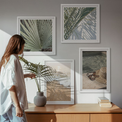 Moderní sada obrazů Sluneční brýle na pláž s vodními klobouky
