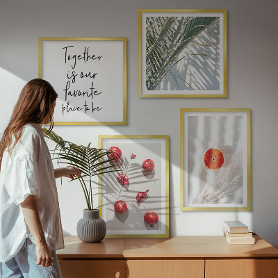 Moderní sada obrazů Nápis na palmové ovoce v prázdninovém stylu