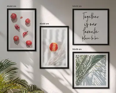 Moderní sada obrazů s motivem nápisu a palmového ovoce ve svátečním stylu