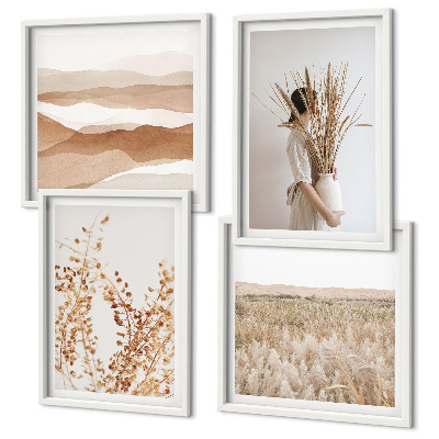 Moderní sada obrazů Rostlinné motivy v boho stylu