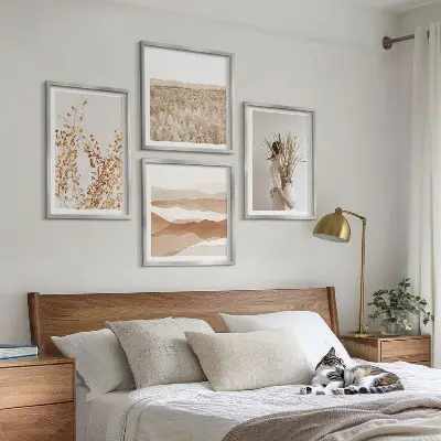 Sada obrazů v boho stylu moderní rostlinné motivy