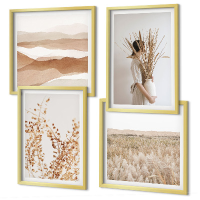 Moderní sada obrazů Rostlinné motivy v boho stylu
