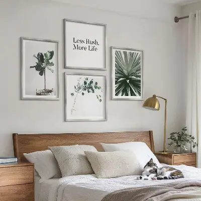 Sada obrazů Moderní minimalismus se zelenými rostlinami