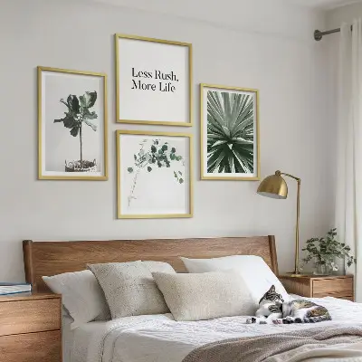 Sada obrazů Moderní minimalismus se zelenými rostlinami