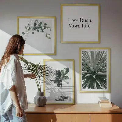 Sada obrazů Moderní minimalismus se zelenými rostlinami