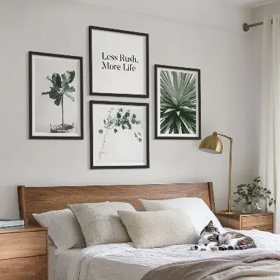 Sada obrazů Moderní minimalismus se zelenými rostlinami