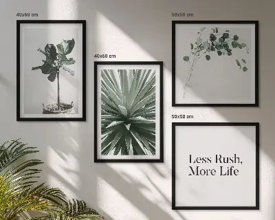 Sada obrazů Moderní minimalismus se zelenými rostlinami