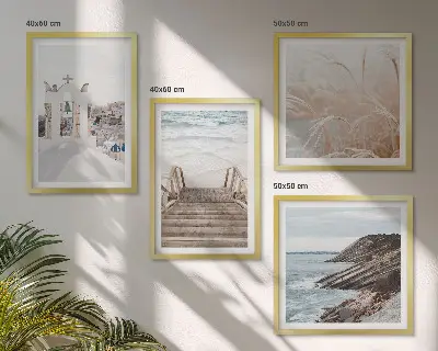 Dekorativní sada obrazů mořská architektura Santorini