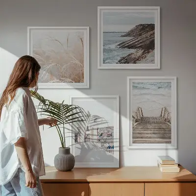 Dekorativní sada obrazů mořská architektura Santorini