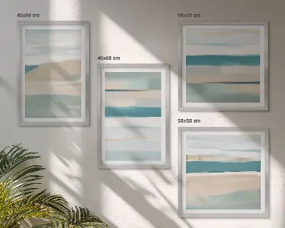 Abstraktní modré krajiny moderní sada obrazů