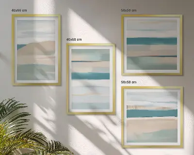 Abstraktní modré krajiny moderní sada obrazů