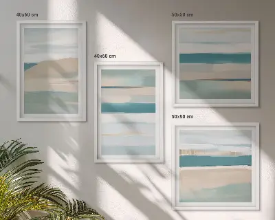Abstraktní modré krajiny moderní sada obrazů