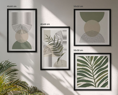 Dekorativní sada obrazů Abstraktní listí v boho stylu