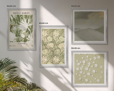 Moderní sada obrazů Květinové abstrakce v boho stylu