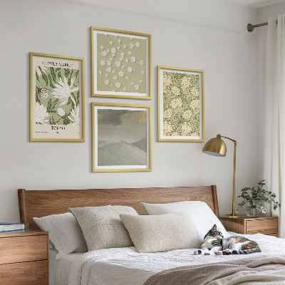 Moderní sada obrazů Květinové abstrakce v boho stylu