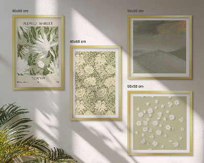 Moderní sada obrazů Květinové abstrakce v boho stylu