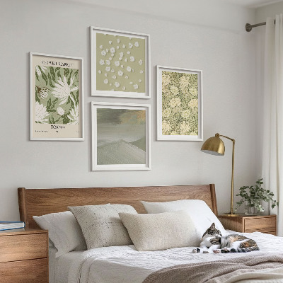 Moderní sada obrazů Květinové abstrakce v boho stylu