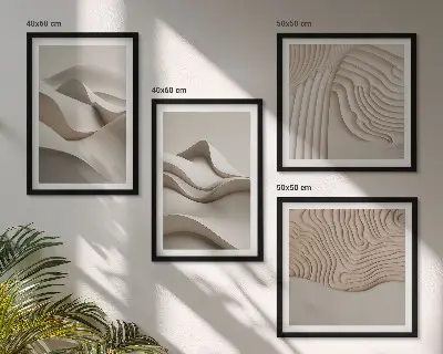 Moderní sada obrazů abstraktní béžové vlny