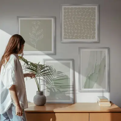 Abstraktní akvarelové rostliny moderní sada obrazů