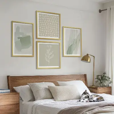 Abstraktní akvarelové rostliny moderní sada obrazů