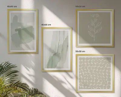 Abstraktní akvarelové rostliny moderní sada obrazů