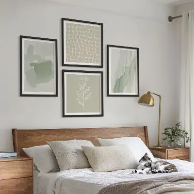 Abstraktní akvarelové rostliny moderní sada obrazů