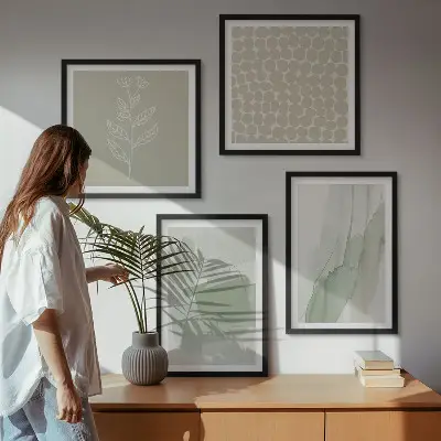 Abstraktní akvarelové rostliny moderní sada obrazů
