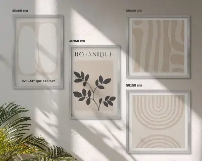 Moderní sada obrazů boho plakáty s jemnými rostlinami