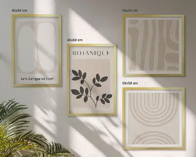 Moderní sada obrazů boho plakáty s jemnými rostlinami
