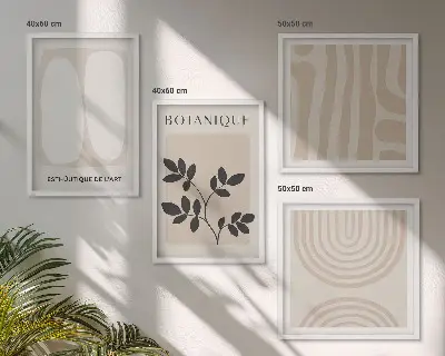 Moderní sada obrazů boho plakáty s jemnými rostlinami