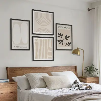 Moderní sada obrazů boho plakáty s jemnými rostlinami
