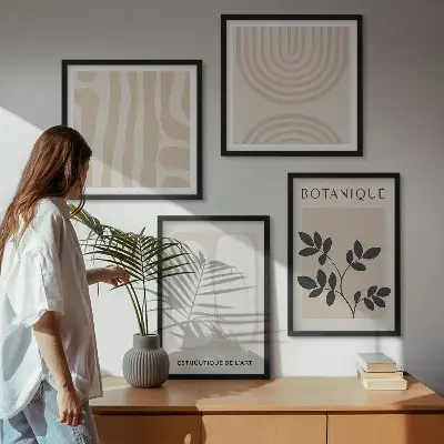 Moderní sada obrazů boho plakáty s jemnými rostlinami