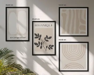 Moderní sada obrazů boho plakáty s jemnými rostlinami