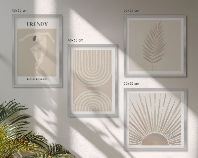 Moderní sada obrazů Pastelové boho abstraktní plakáty