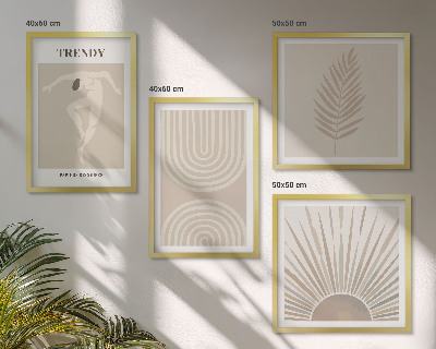 Moderní sada obrazů Pastelové boho abstraktní plakáty