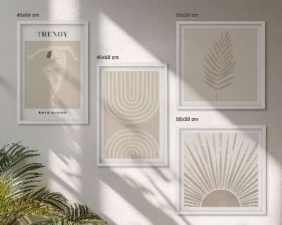 Moderní sada obrazů Pastelové boho abstraktní plakáty