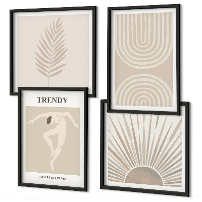 Moderní sada obrazů Pastelové boho abstraktní plakáty