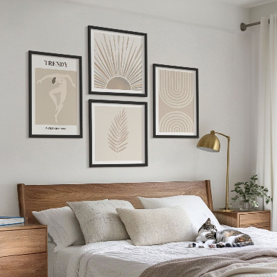 Moderní sada obrazů Pastelové boho abstraktní plakáty