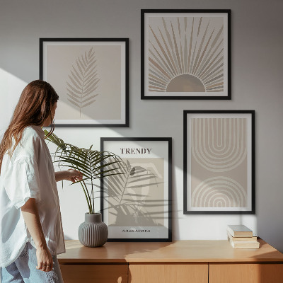 Moderní sada obrazů Pastelové boho abstraktní plakáty