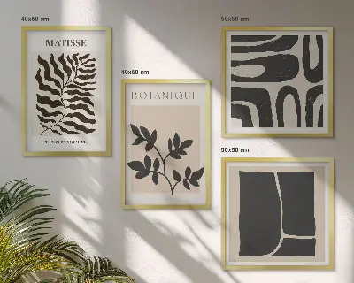 Sada minimalistických plakátů s rostlinami moderní provedení