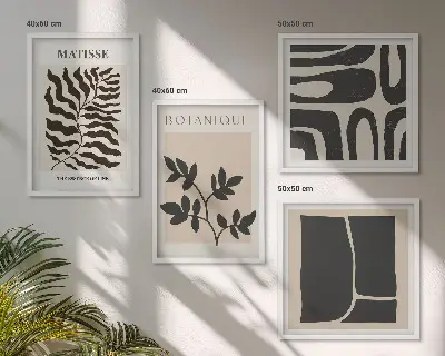 Sada minimalistických plakátů s rostlinami moderní provedení