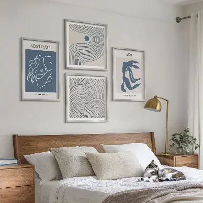 Moderní sada obrazů abstraktní čáry a vlny