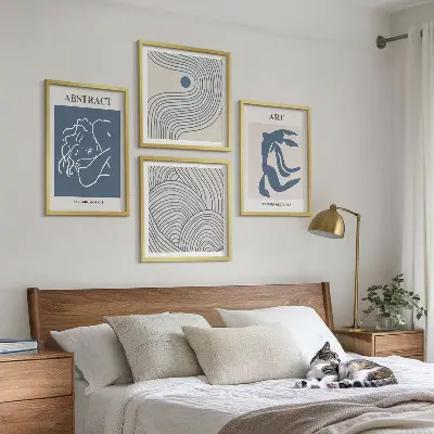 Moderní sada obrazů abstraktní čáry a vlny