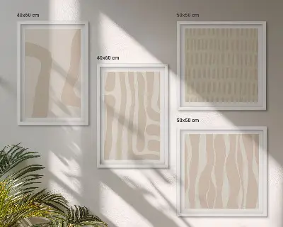 Moderní sada obrazů s abstraktními boho vzory a tvary