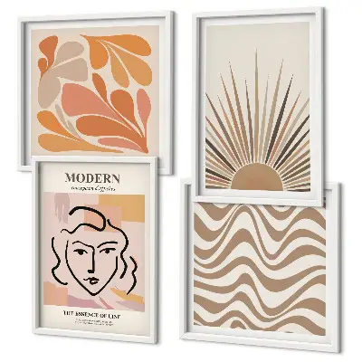 Moderní sada obrazů slunce s boho pastelovými tvary