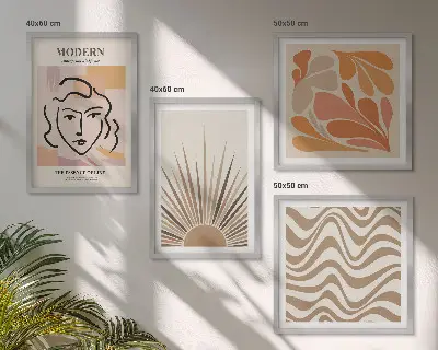 Moderní sada obrazů slunce s boho pastelovými tvary