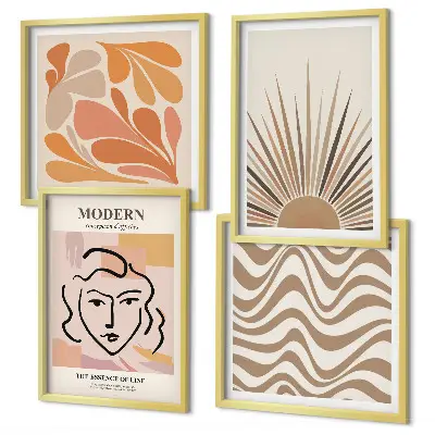 Moderní sada obrazů slunce s boho pastelovými tvary