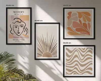 Moderní sada obrazů slunce s boho pastelovými tvary