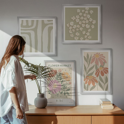 Dekorativní sada obrazů Botanické motivy Pařížský minimalismus